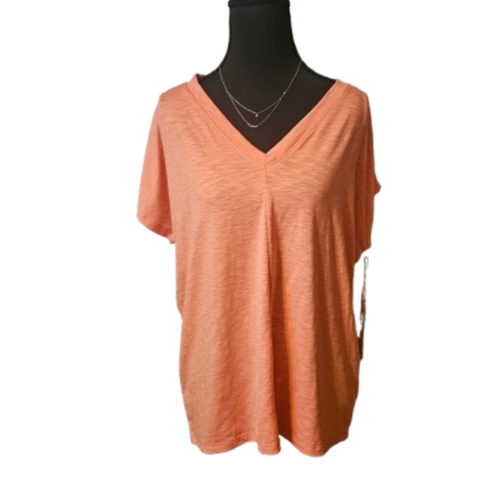 78 & Sunny NWT Women's Large Peach Short Sleeved Top